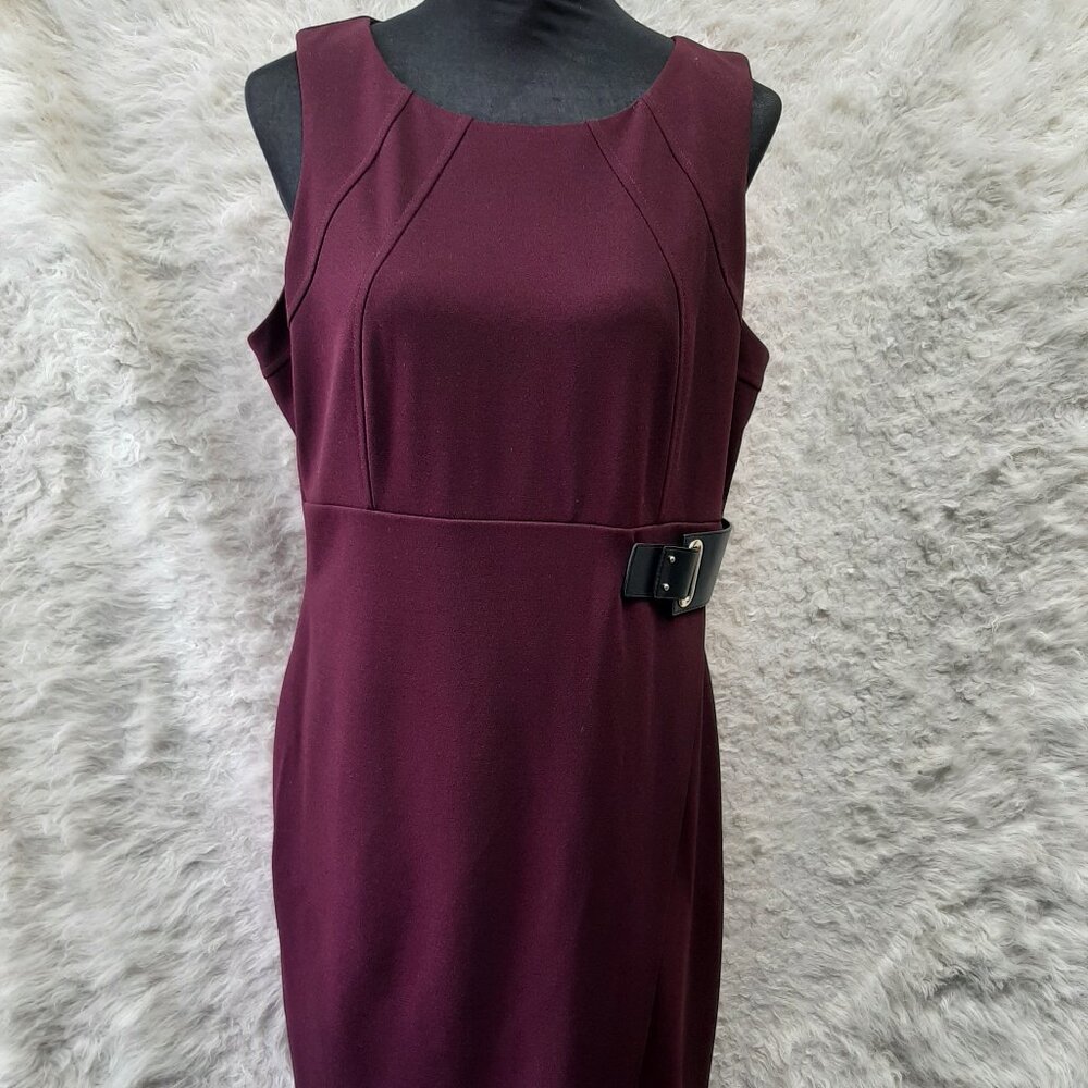 Ivanka Trump Women's Purple Sleeveless Wrap Dress Side Belted Detail Size 14